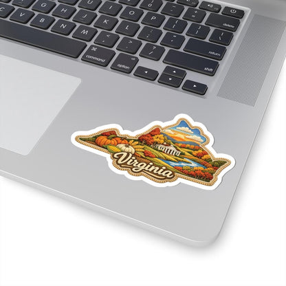 ColorFlow | Virginia Old Dominion Landscape Vinyl Sticker | Historic Estates Rolling Hills and Harvest Scenery Art