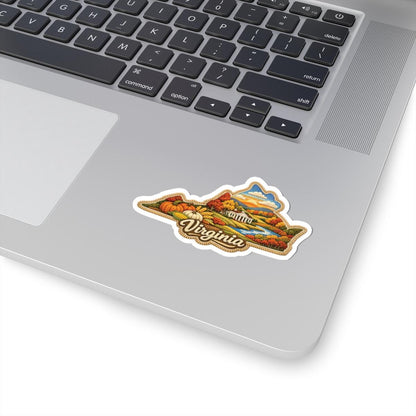 ColorFlow | Virginia Old Dominion Landscape Vinyl Sticker | Historic Estates Rolling Hills and Harvest Scenery Art