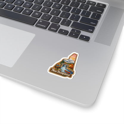 New Hampshire Mountain Passage Vinyl Sticker | Moose, Bridge, Autumn Landscape Art