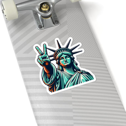 ColorFlow | Statue of Liberty Peace Vinyl Sticker for Water Bottles Laptops Cars | NYC Freedom Art Waterproof Decal