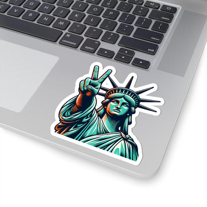 ColorFlow | Statue of Liberty Peace Vinyl Sticker for Water Bottles Laptops Cars | NYC Freedom Art Waterproof Decal