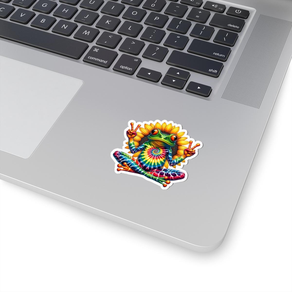 ColorFlow | Tie Dye Peace Frog Vinyl Sticker for Water Bottles Laptops Cars | Hippie Sunflower Art Waterproof Decal