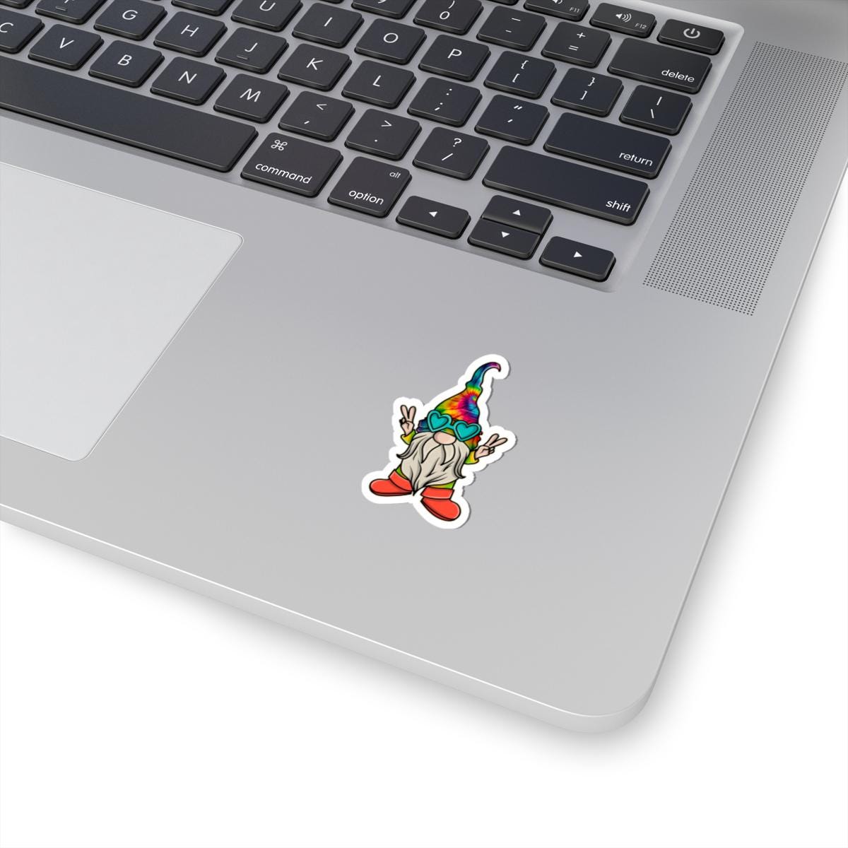 ColorFlow | Tie Dye Hippie Gnome Vinyl Sticker for Water Bottles Laptops Cars | Peace Love Retro Art Waterproof Decal