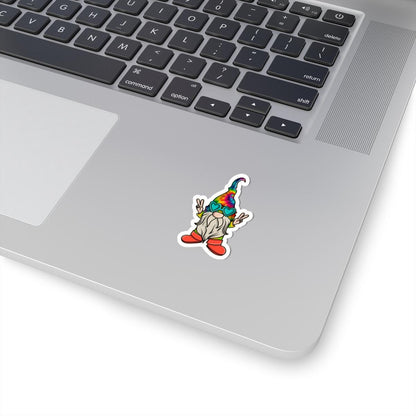 ColorFlow | Tie Dye Hippie Gnome Vinyl Sticker for Water Bottles Laptops Cars | Peace Love Retro Art Waterproof Decal