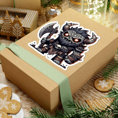 ColorFlow | Tribal Skull Barbarian Monster Vinyl Sticker | Warrior Art Decal | Fantasy Collectible | Unique Gift Idea