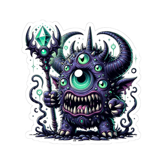 ColorFlow Multi-Eyed Cyclops Monster Vinyl Sticker | Fantasy Art Decal, Magic Creature