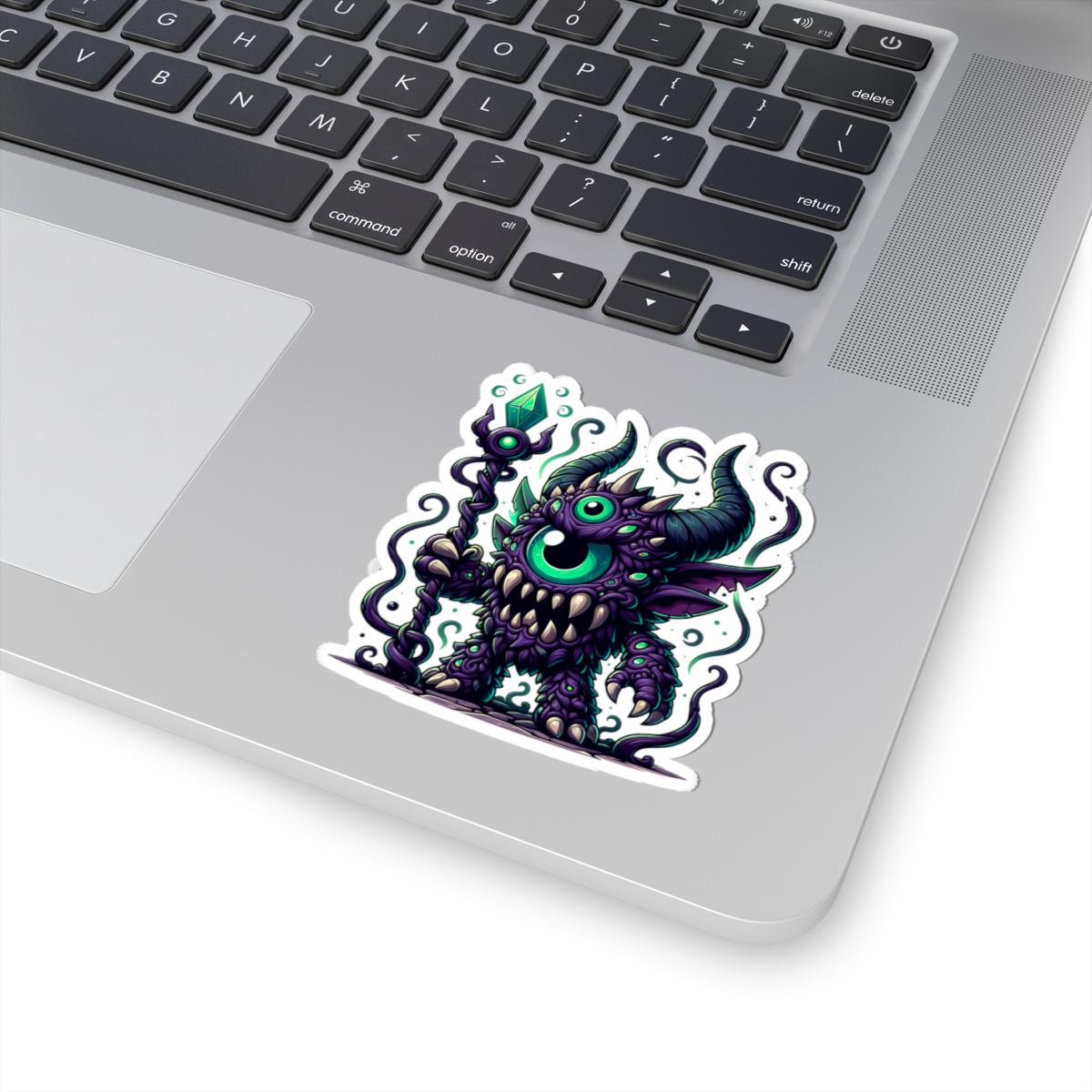 ColorFlow | Purple Cyclops Sorcerer Monster Vinyl Sticker | Fantasy Art Decal | Unique Magic Collectible | Gift Idea