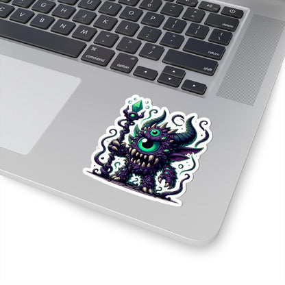 ColorFlow | Purple Cyclops Sorcerer Monster Vinyl Sticker | Fantasy Art Decal | Unique Magic Collectible | Gift Idea