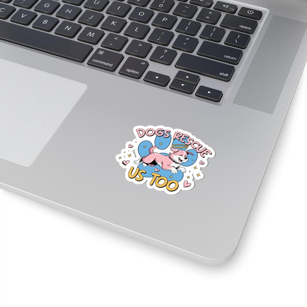 ColorFlow | Dogs Rescue Us Too Vinyl Sticker | Waterproof Art Sticker | Rescue Dog Decal | Sticker Pack | Cute Dog Stickers