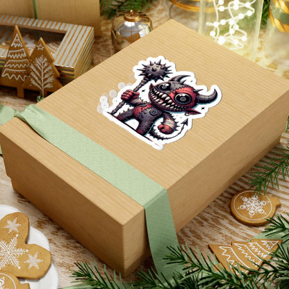 ColorFlow | Stitched Demon Plushie Monster Vinyl Sticker | Creepy Cute Art Decal | Unique Collectible | Fun Gift for All Ages