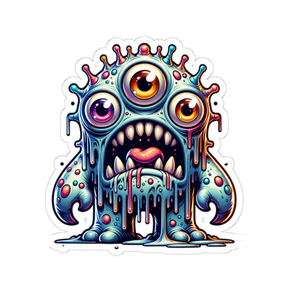 ColorFlow Dripping Three Eyed Monster Vinyl Sticker | Waterproof Art Decal