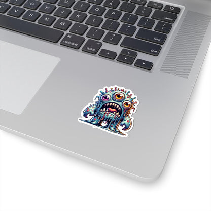 ColorFlow Dripping Three Eyed Monster Vinyl Sticker | Waterproof Art Decal