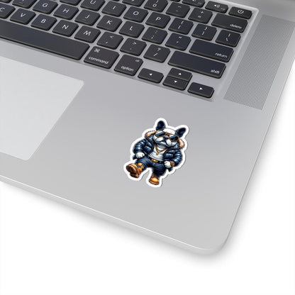 ColorFlow French Bulldog Sticker | Streetwear Dog Art with Sunglasses, Chains, Jacket