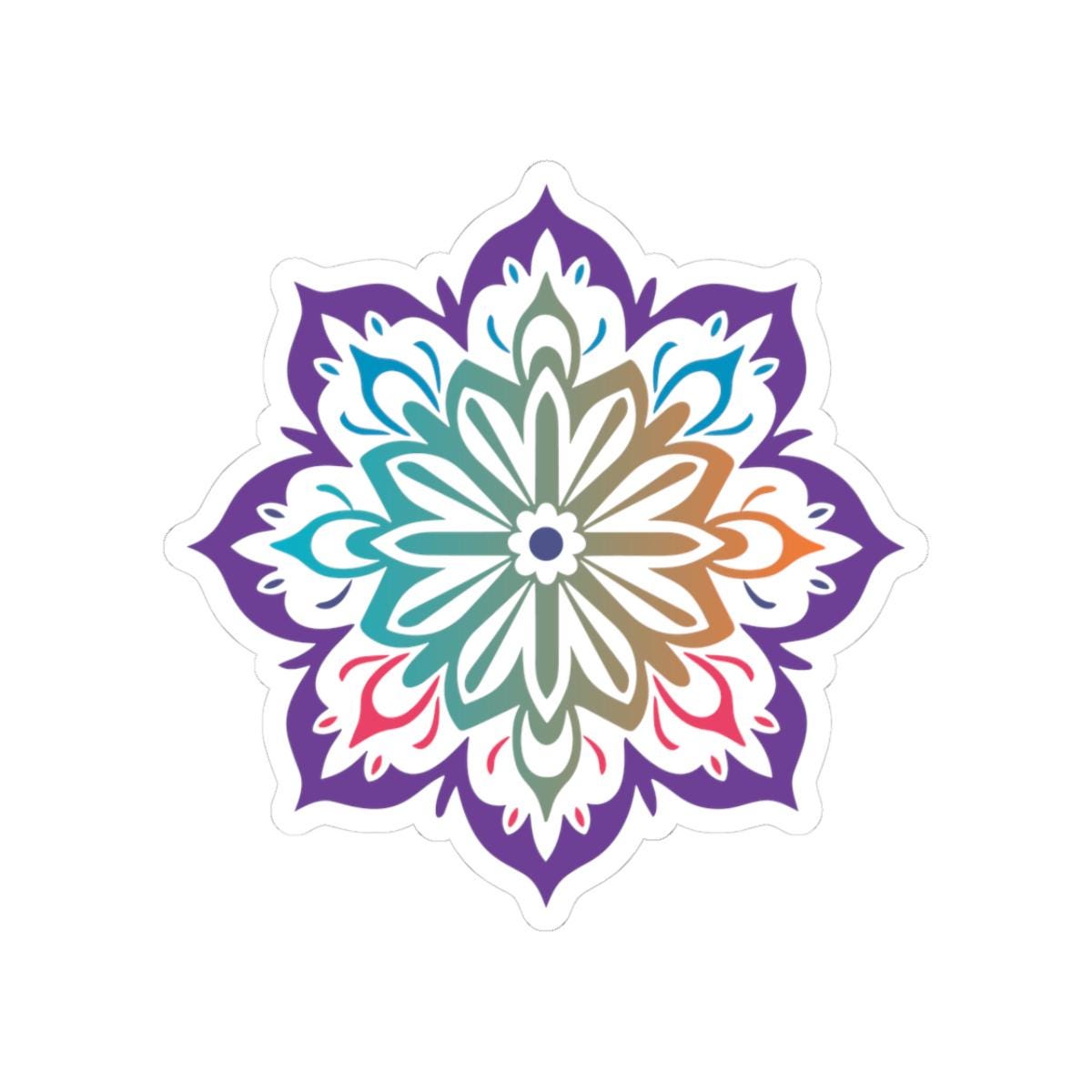 Gradient Mandala Sticker | Boho Sacred Vinyl Decal for Laptops, Journals (Waterproof)