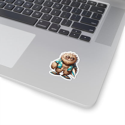 Surfer Monster Sticker | Hawaiian Beach Vibes Character Art (Kiss Cut)