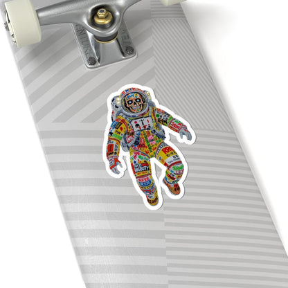 ColorFlow | Pop Art Graffiti Skull Astronaut Sticker | Rebellious Space Vinyl Decal for Creatives