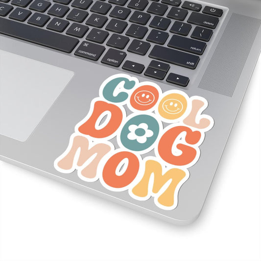 Retro Groovy Dog Mom Stickers, Fun Laptop Decals, Pet Lover Gift