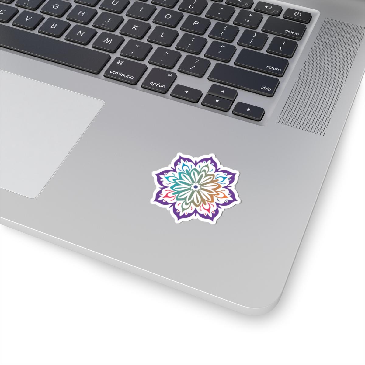 Gradient Mandala Sticker | Boho Sacred Vinyl Decal for Laptops, Journals (Waterproof)