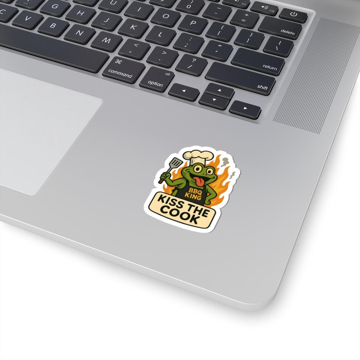 ColorFlow | Kiss The Cook Frog BBQ Sticker | Waterproof Vinyl Decal For Grill Masters And Summer Outdoor Cooking Fun