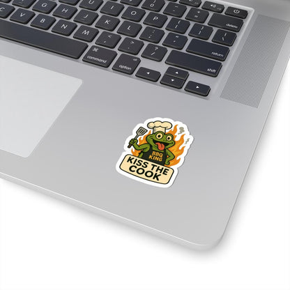 ColorFlow | Kiss The Cook Frog BBQ Sticker | Waterproof Vinyl Decal For Grill Masters And Summer Outdoor Cooking Fun