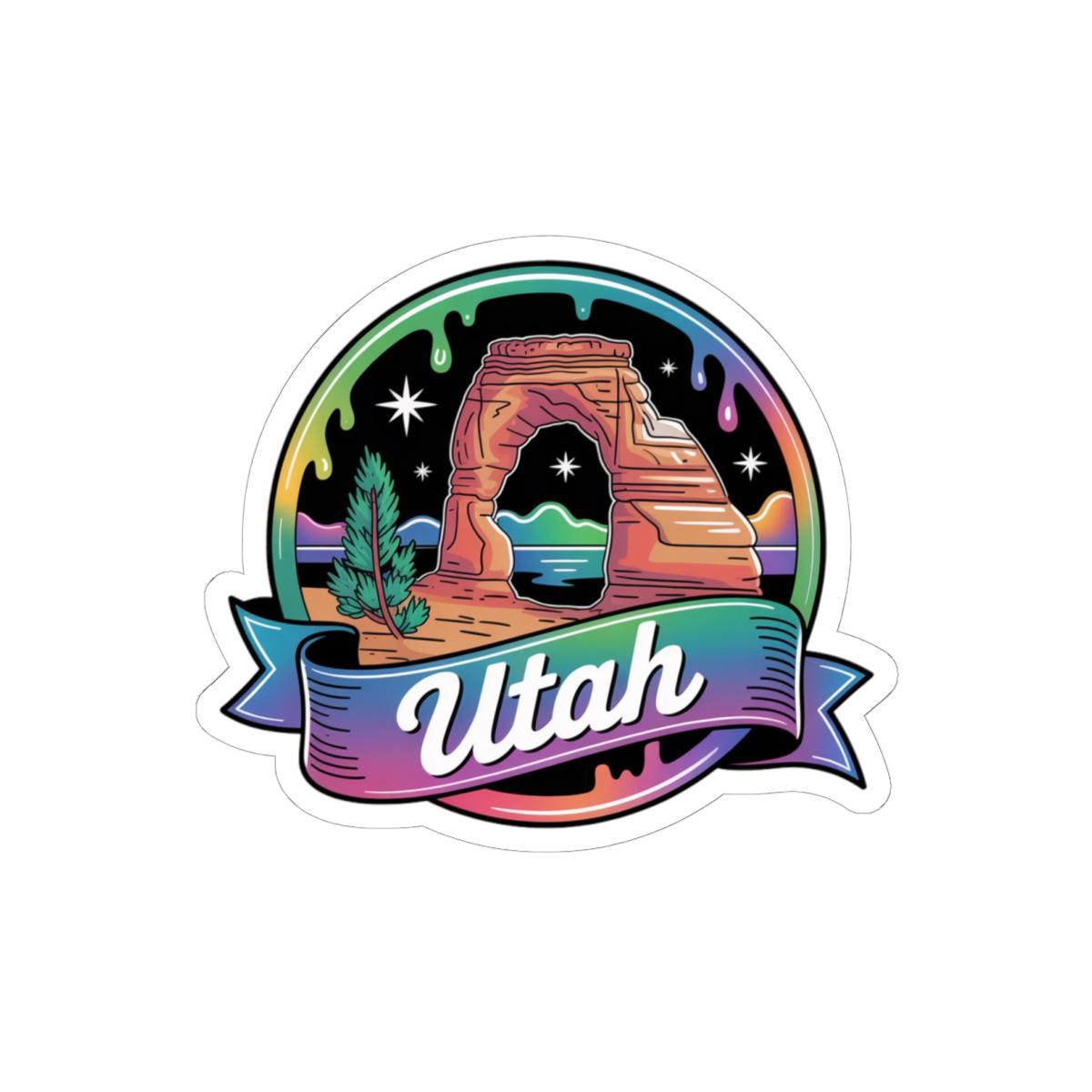 ColorFlow | Utah Delicate Arch Night Sky Vinyl Sticker | Desert Southwest Scenic Travel Art Decal