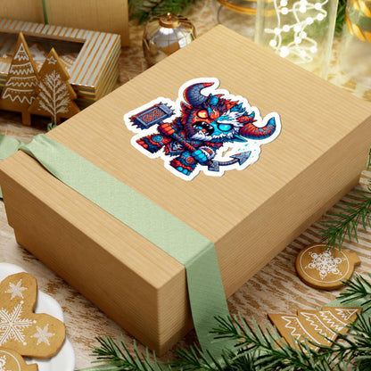ColorFlow | Fire and Ice Beast Monster Vinyl Sticker | Dual Element Art Decal | Fantasy Collectible | Unique Gift Idea