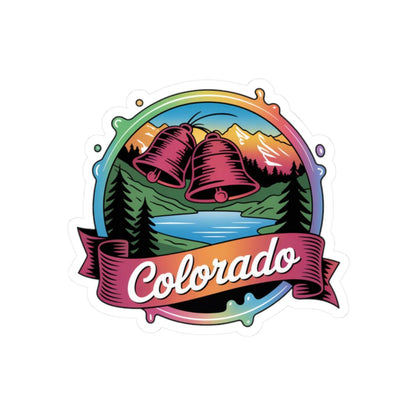 ColorFlow | Colorado Rocky Mountain Lake Scenic Vinyl Sticker | Outdoor Adventure Travel Art Decal