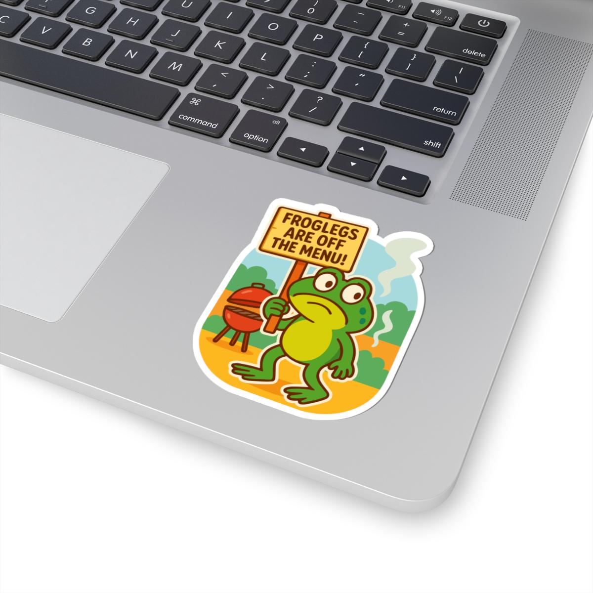 ColorFlow | Froglegs Off The Menu BBQ Frog Sticker | Funny Protest Vinyl Decal | Waterproof Grill Party Frog Sticker