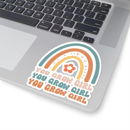 You Grow Girl Rainbow Sticker, Motivational Laptop Decal, Affirmation Decor