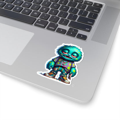 ColorFlow | Graffiti Street Style Blue Monster Kiss Cut Sticker Urban Character Art for Laptops Water Bottles Journals and More