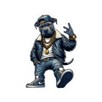 ColorFlow | Streetwear Hip-Hop Dog Kiss Cut Sticker Urban Rap Style Character Art for Laptops Water Bottles Journals and More