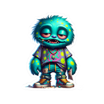 ColorFlow | Graffiti Street Style Blue Monster Kiss Cut Sticker Urban Character Art for Laptops Water Bottles Journals and More