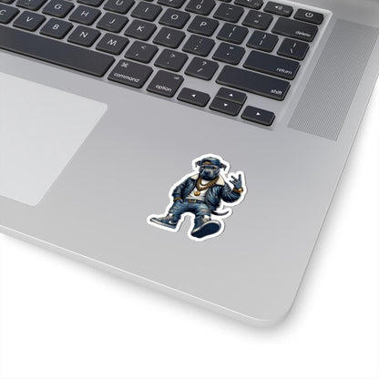 ColorFlow | Streetwear Hip-Hop Dog Kiss Cut Sticker Urban Rap Style Character Art for Laptops Water Bottles Journals and More