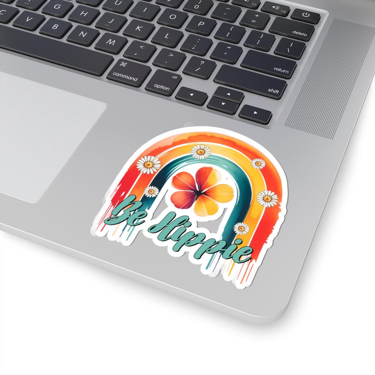 ColorFlow | Be Hippie Retro Rainbow Daisy Flower Power Groovy Art Vinyl Sticker