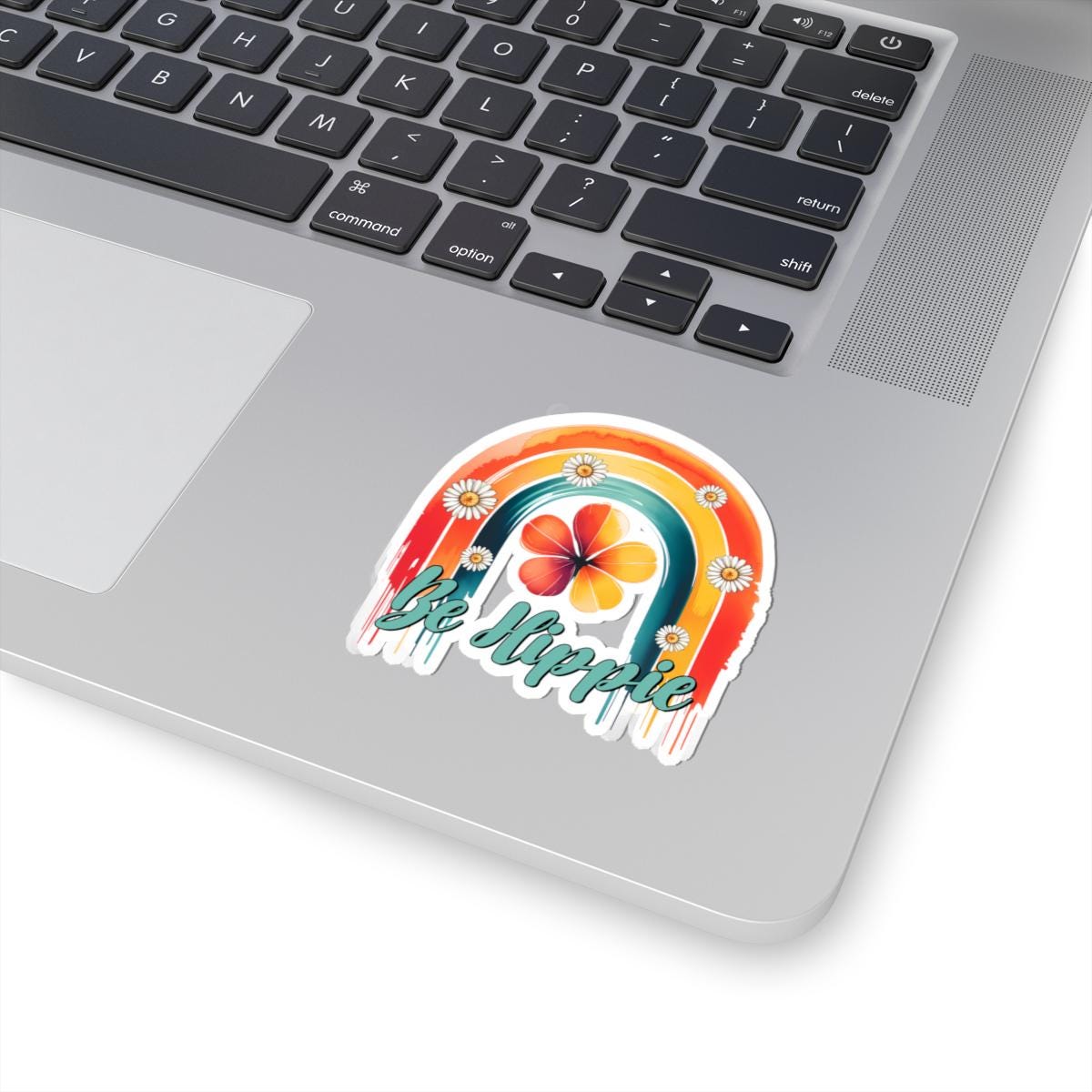 ColorFlow | Be Hippie Retro Rainbow Daisy Flower Power Groovy Art Vinyl Sticker