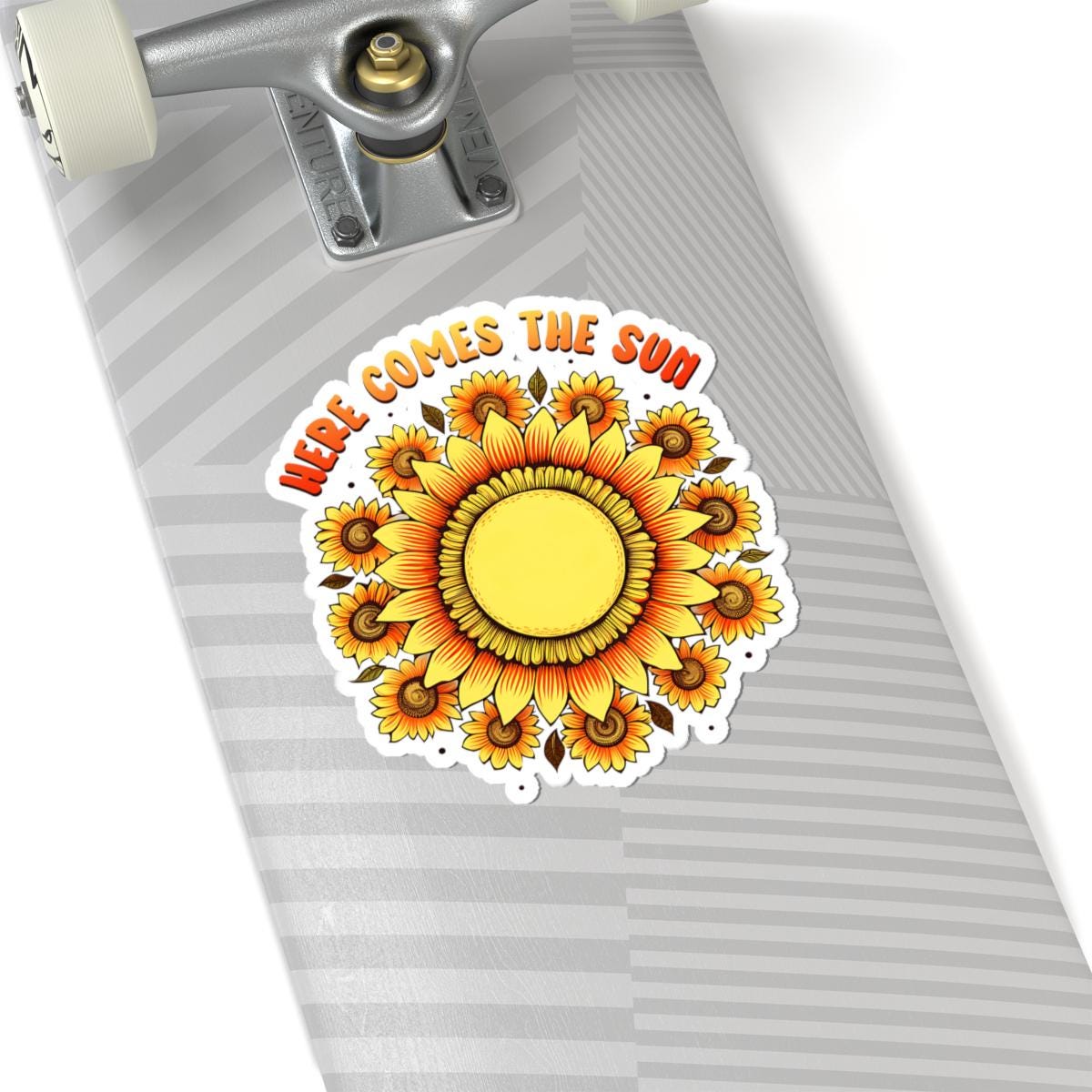 ColorFlow | Here Comes the Sun Sunflower Retro Sunshine Floral Art Vinyl Sticker