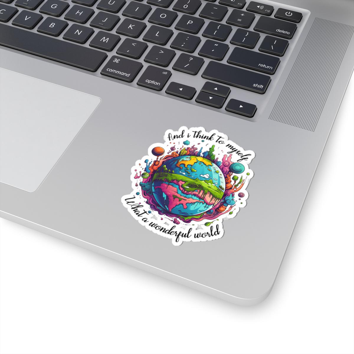 ColorFlow | What a Wonderful World Colorful Earth Retro Positivity Art Vinyl Sticker