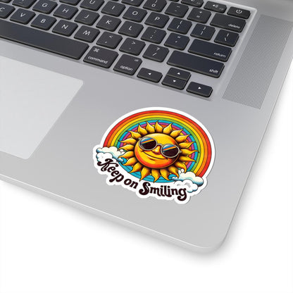 ColorFlow | Keep on Smiling Sunshine Rainbow Retro Positivity Wall Art Vinyl Sticker