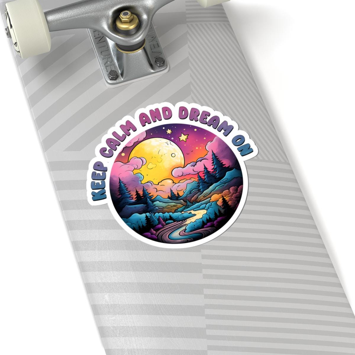 ColorFlow | Keep Calm and Dream On Moonlit Landscape Celestial Night Sky Art Vinyl Sticker