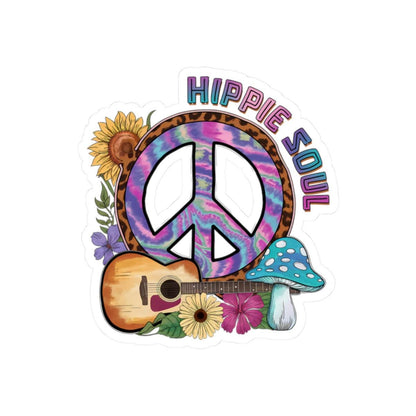 ColorFlow | Hippie Soul Tie Dye Peace Sign Guitar Floral Boho Art Vinyl Sticker