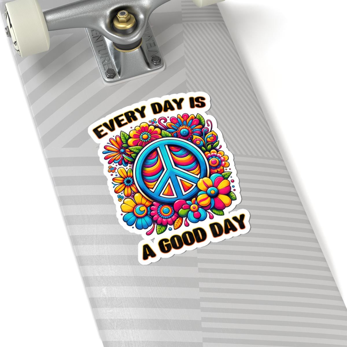 ColorFlow | Every Day Is a Good Day Peace Sign Floral Retro Positivity Art Vinyl Sticker