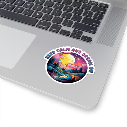 ColorFlow | Keep Calm and Dream On Moonlit Landscape Celestial Night Sky Art Vinyl Sticker