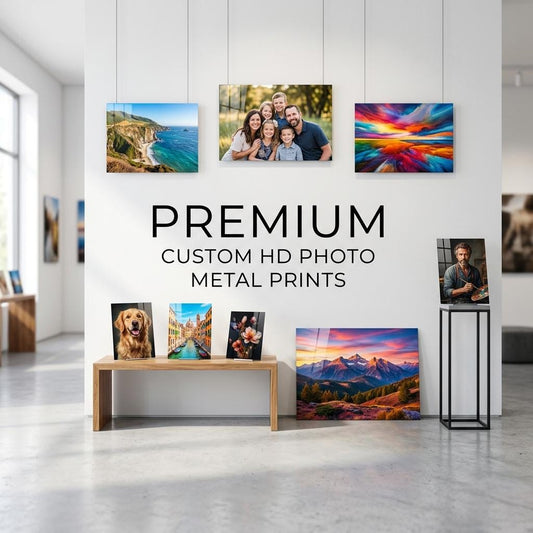 ColorFlow | Custom HD Metal Photo Prints | Personalized Aluminum Wall Art | Glossy Metal Print | Family Wedding Pet Portrait Modern Decor