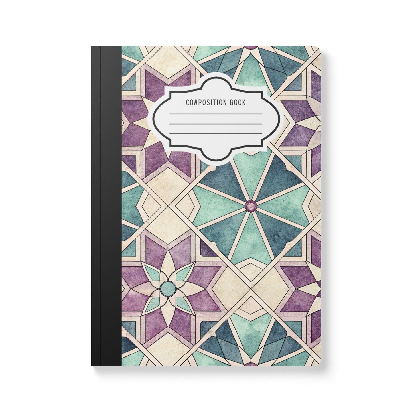 Moroccan Star Composition Notebook | Lilac Teal Ivory Geometric Journal