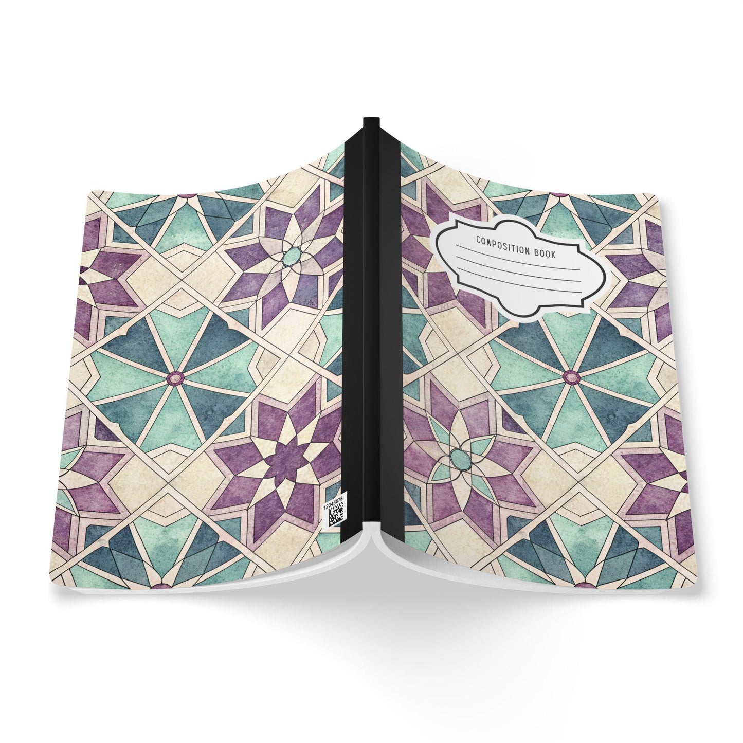Moroccan Star Composition Notebook | Lilac Teal Ivory Geometric Journal