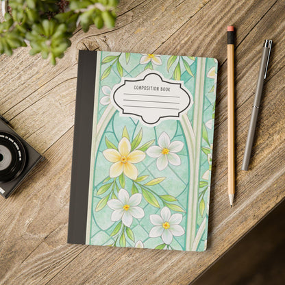 Mint Blossom Composition Notebook | Watercolor Floral Journal for School Work
