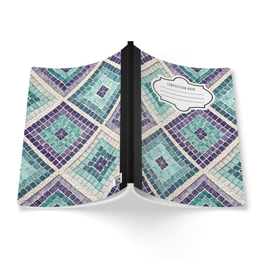 ColorFlow Mosaic Tile Composition Notebook | Teal Turquoise Violet Journal