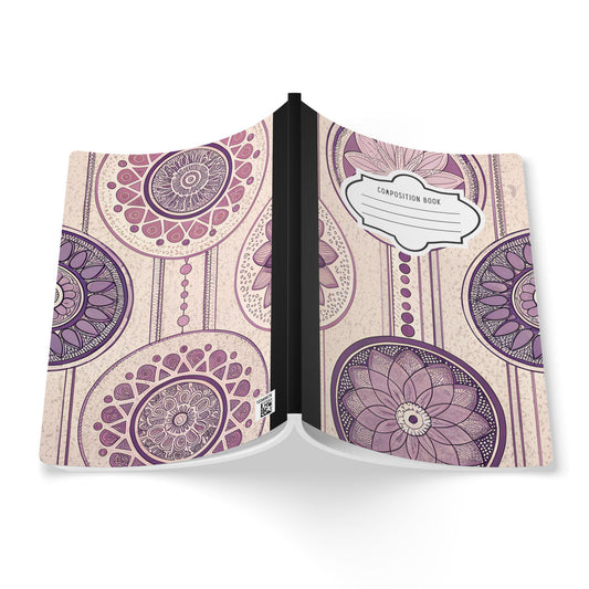 ColorFlow Vintage Mandala Composition Notebook | Boho College Ruled Journal