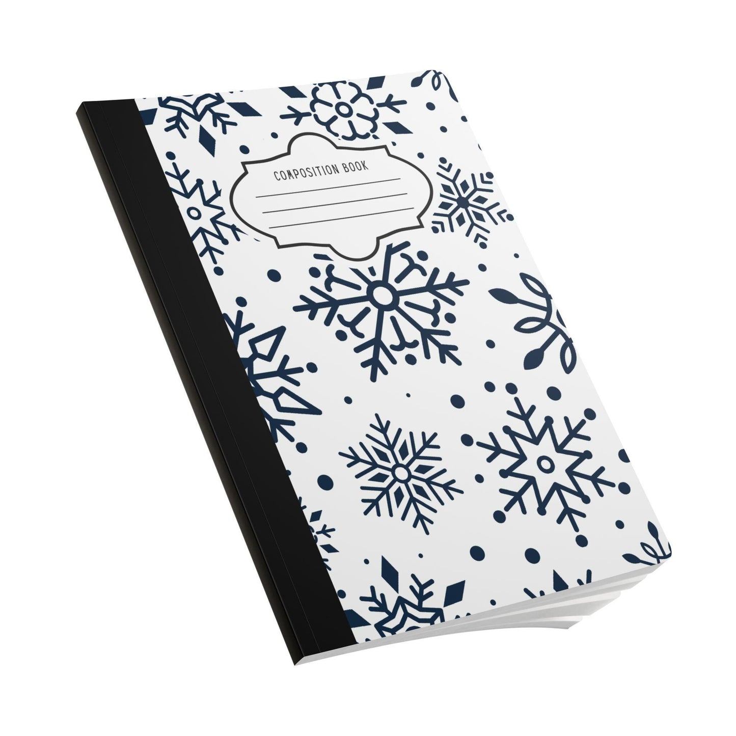 White Snowflake Composition Notebook | College Ruled Journal for School, Office, Holiday