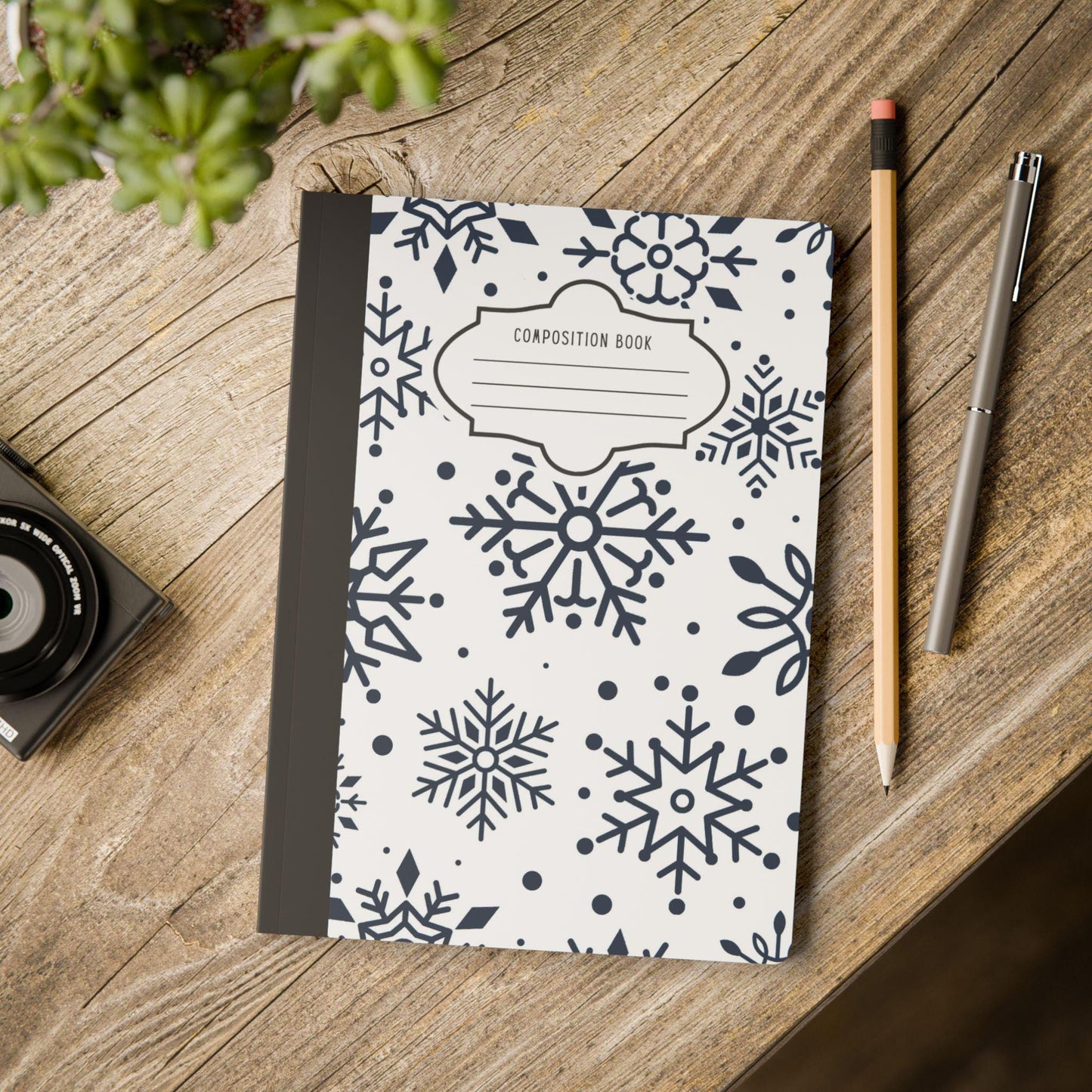 White Snowflake Composition Notebook | College Ruled Journal for School, Office, Holiday